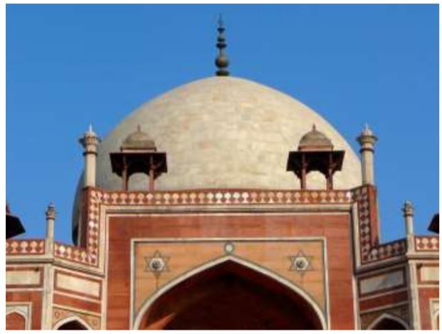 Bulbous dome at Humayun’s Tomb (source:- author)