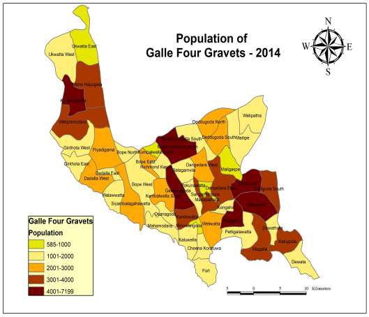 Population of Galle Four Gravets - 2014 