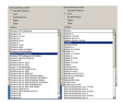 Supported Operating Systems