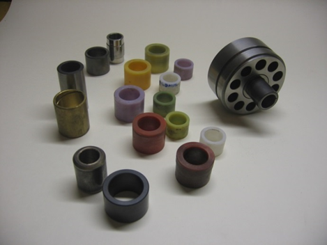 General view of the bearing bushings from PSZ used in the submersible pump section 