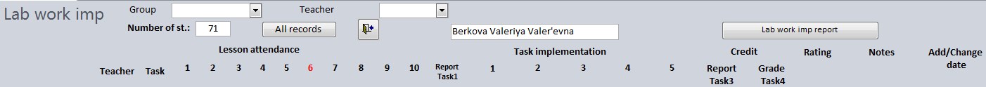 Laboratory work implementation” form (screenshot)