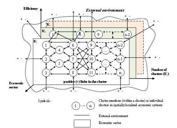 Network cluster model based on a synergistic approach