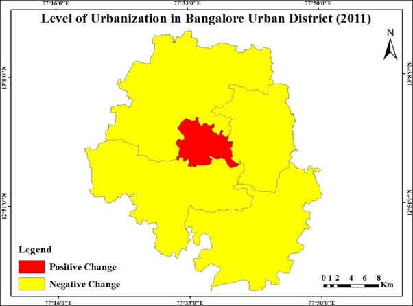 Level of Urbanization in Bangalore Urban District (2011)