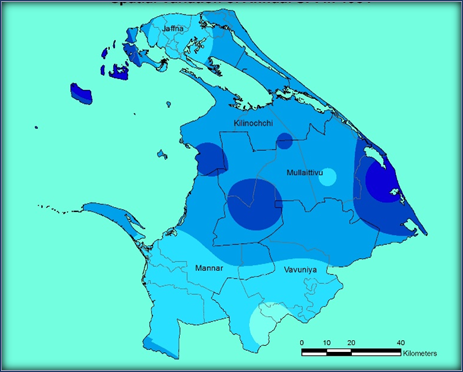 Spatial Variations of Average rainfall in March