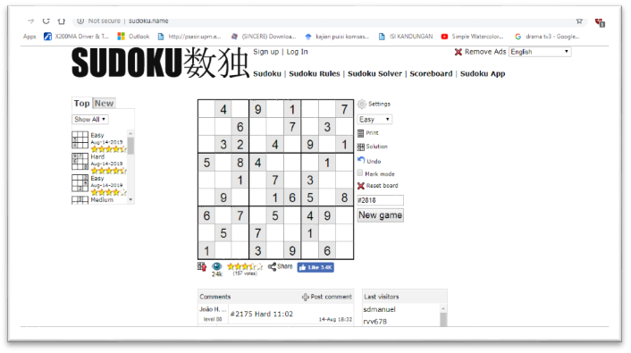 Sudoku Games Example. Source: http://www.sudoku.name/index-id.php