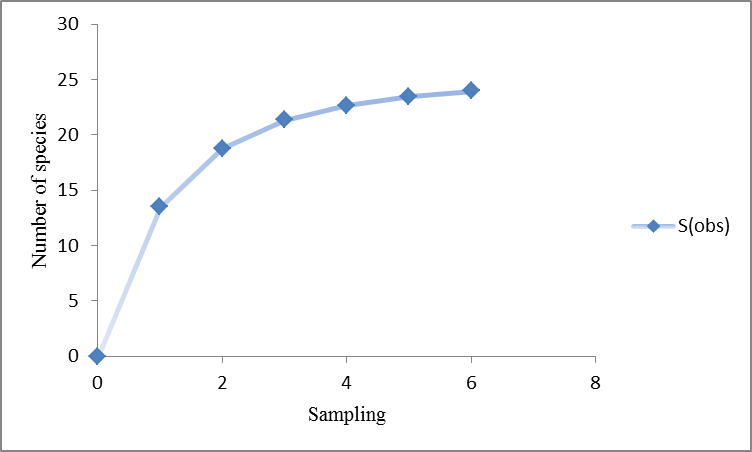 Species accumulation curve at Teluk Air Tawar