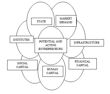Set of entrepreneurship ecosystem domains