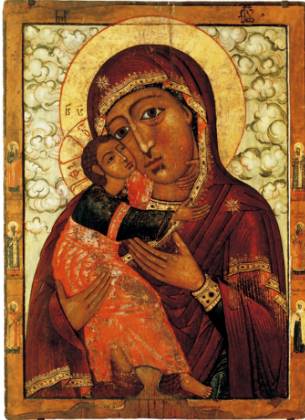 Icon "Virgin Mary" with the Buryat anthropological face of the Virgin and Jesus Christ. XVII century. Irkutsk Regional Art Museum (Irkutsk ...)