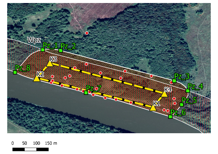 Map-scheme of the rock Bolshoi Kolpak with a security zone