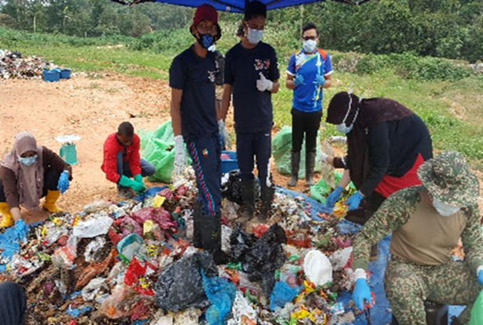 Composition waste found in landfill site ranges from food waste, plastic, aluminium, glass and paper