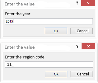 Input indicators values for the query (compiled by the authors)