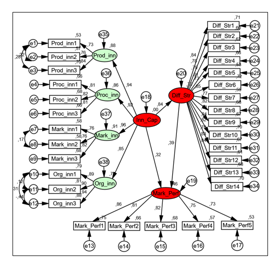 Structural Model for Innovation Capability, Differentiation Strategies and Market Performance