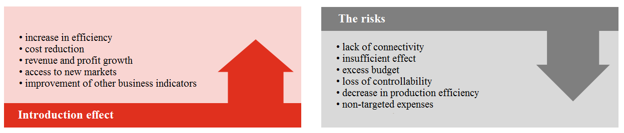 Implementation effects and risks of digital transformation