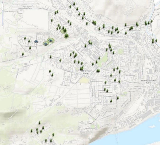 GIS layer with location of incidents