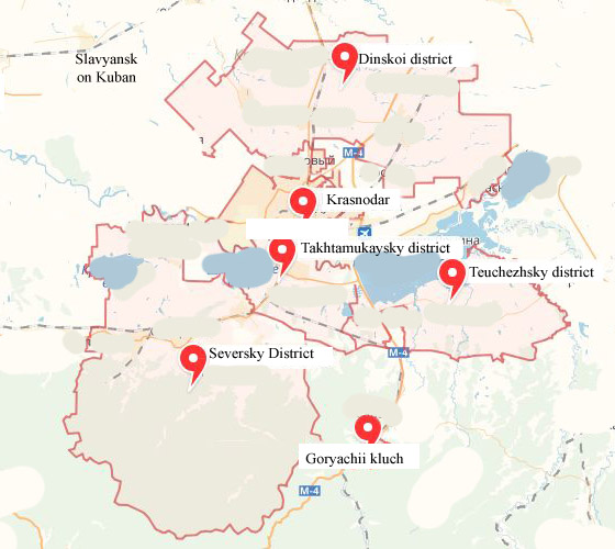 Estimated Borders of the Krasnodar Agglomeration (Zakaeva, Gritsevich, 2020).