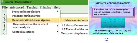 Selection box Demonstration: Linear algebra