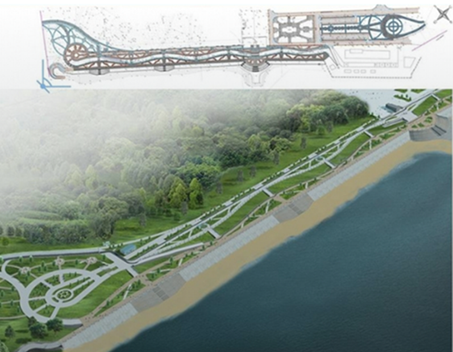 General plan for embankment reconstruction, on territory from monument to Firstbuilders to yacht-club