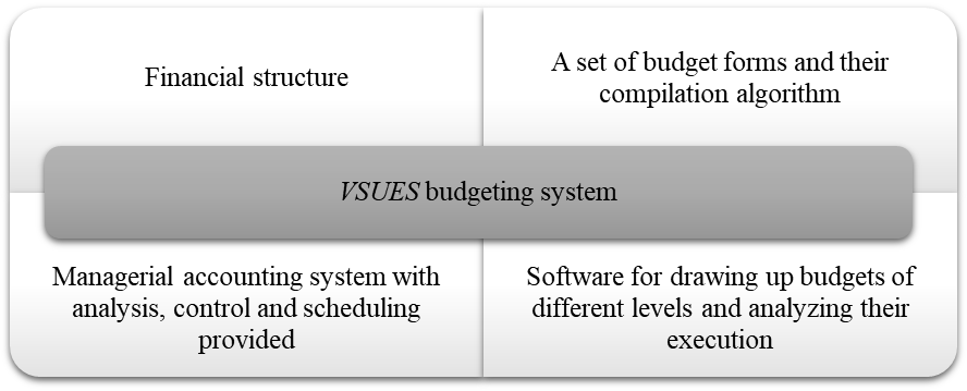 Elements of the budgeting system of The Federal Government Budgetary Institution (VSUES)