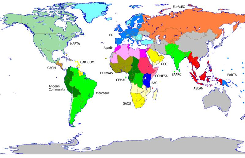 Map of the largest international associations 