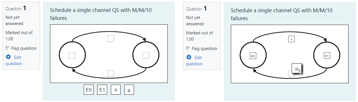 LMS Moodle Test Question Drag to Image