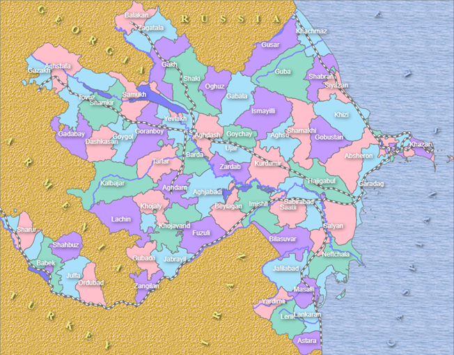 The map of Azerbaijan ( https://azerbaijan.az/en )