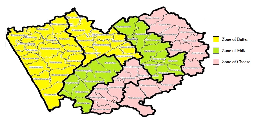 The territorial-geographical identification of milk markets