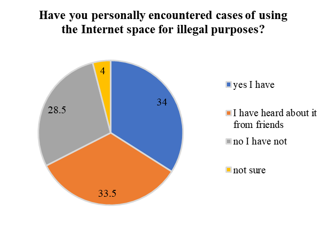 Cases of using the Internet space for illegal purposes