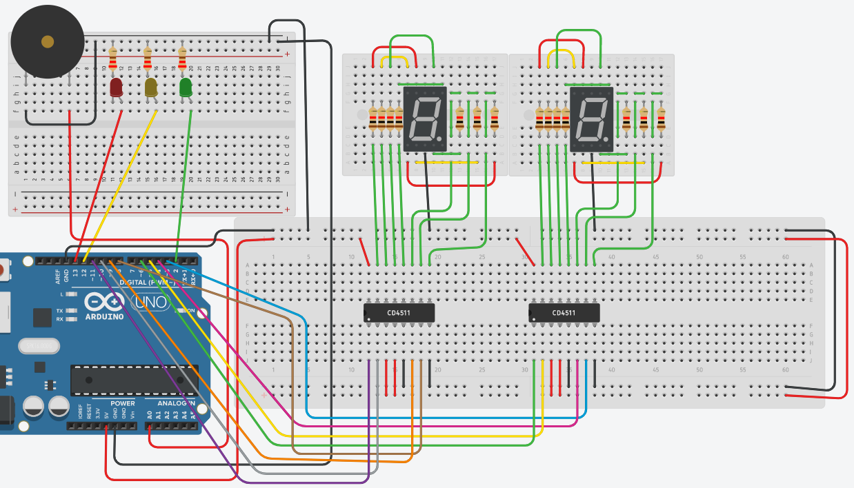 Example of the circuit in TinkerCAD modelling system