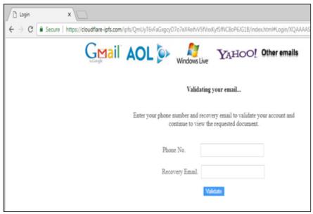 Gmail phishing attack