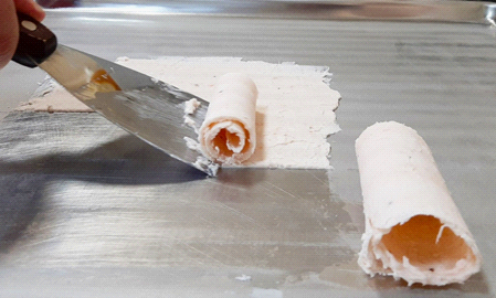 Krill ice cream roll making technology