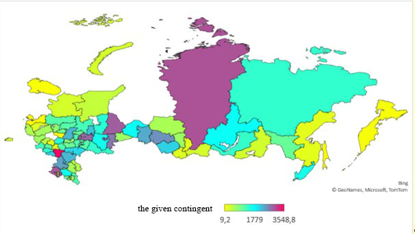 The territorial distribution of the cited enrolment of students in the Agriculture and
      Agricultural Sciences sector