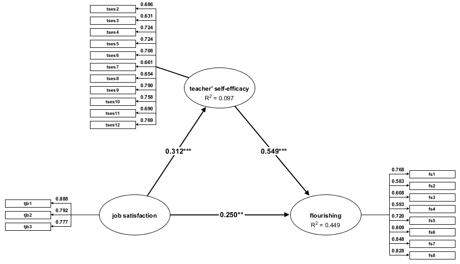 Structural equation model and the coefficient of determination (R2)