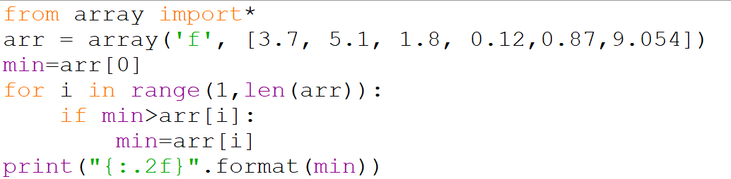 Finding the minimum element using a cycle