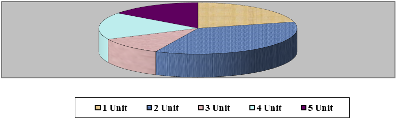 Structure of mistakes by units (%)