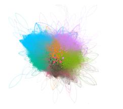 Skills graph with colored clusters, visualized in the Gephi