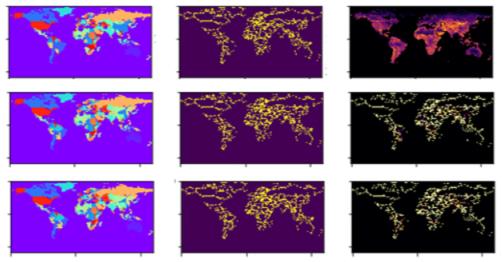 Modeling of the border taking into account the relief: 0, 50 and 100 iterations