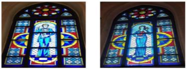 Stained glass windows in the Organ Hall (The history of architecture, 2021)
