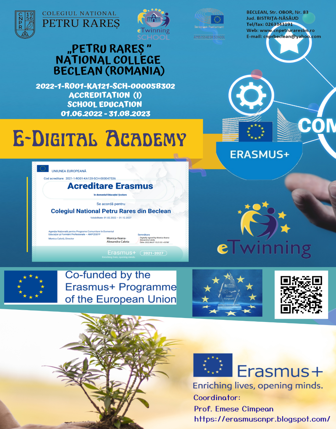 Erasmus Accreditation poster, „Petru Rareș” National College Beclean