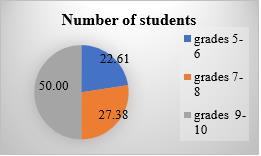 Graphic representation of students’ grading by marks