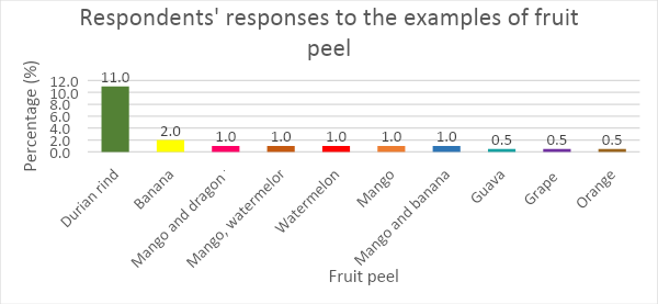 Respondents’ responses to the examples of fruit peel 