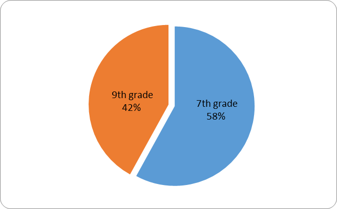 Distribution of the batch of subjects by child’s grade