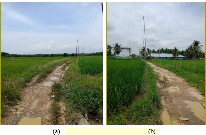 (a) & (b) The informal route (with no security posts) which used by border communities in Kampung Sungai Melayu for transporting people or goods from Malaysian jetty to Indonesia in Sebatik Island