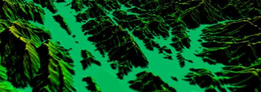 2.5 Dimension (2.5D) representation of surface terrain