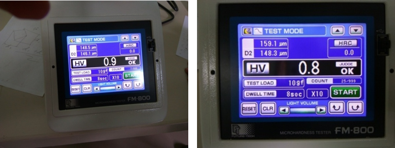 Example of Hardness Test Value