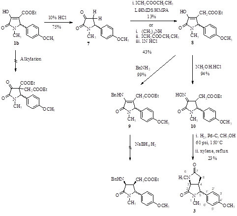 Six-steps preparation of 6,5-lactam 3 