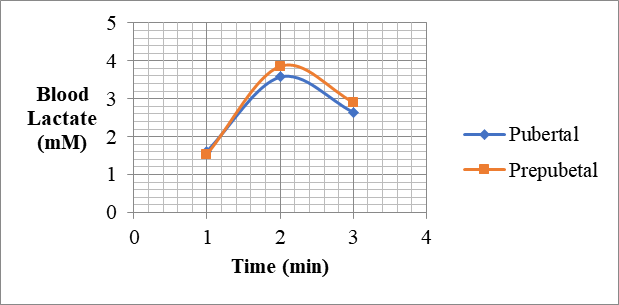 Graphical representation of the results from T-2000 test (Blood Lactate)