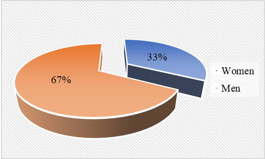 Gender distribution of participants in the sports events organized by BRC