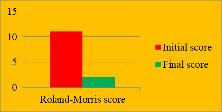 The Roland-Morris Low Back Pain and Disability Questionnaire (Initial and final scores) – Athlete S.A. – lumbar lordosis