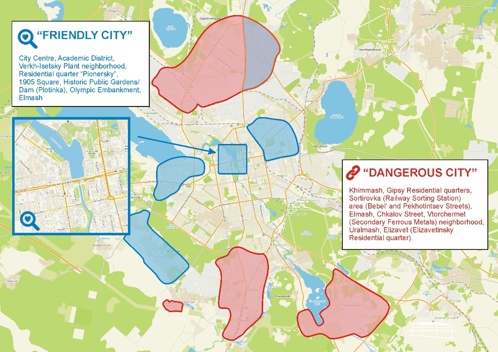 Perception of the City of Yekaterinburg in the Eyes of its Residents Based on Dichotomy “Dangerous-Secure”