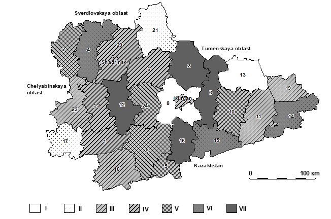 Types of areas according to the degree of well-being based on socio-demographic indicators